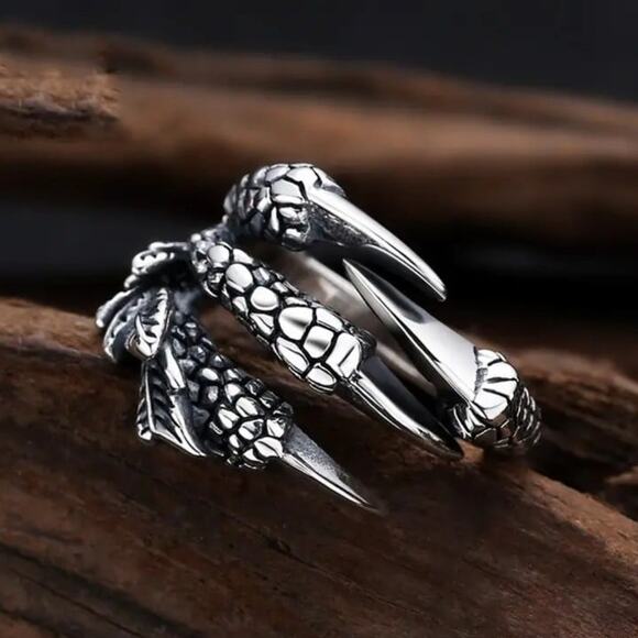 Dragon Demon Claw Ring 925 Silver Adjustable Halloween Cosplay Birthday NEW - Picture 3 of 7